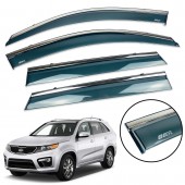 Дефлектор вікна для Kia Sorento 2009-2015 з нерж. хром полоскою